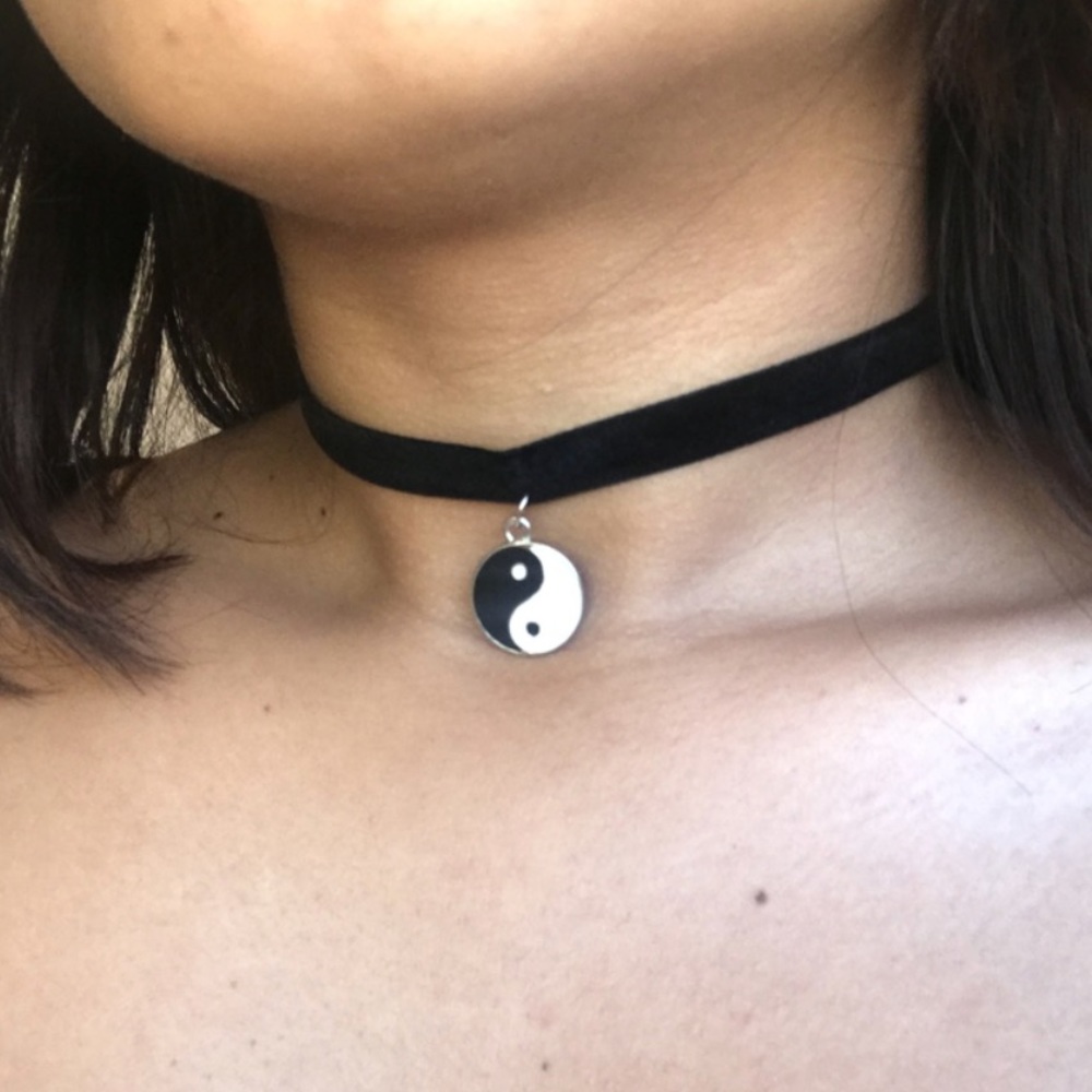 Black Choker with Yin & Yang Pendant